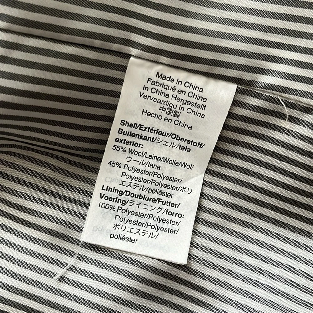 J.Crew Fitted Herringbone Plaid Two Button Wool Blend Blazer Jacket Size 00 - Picture 11 of 15